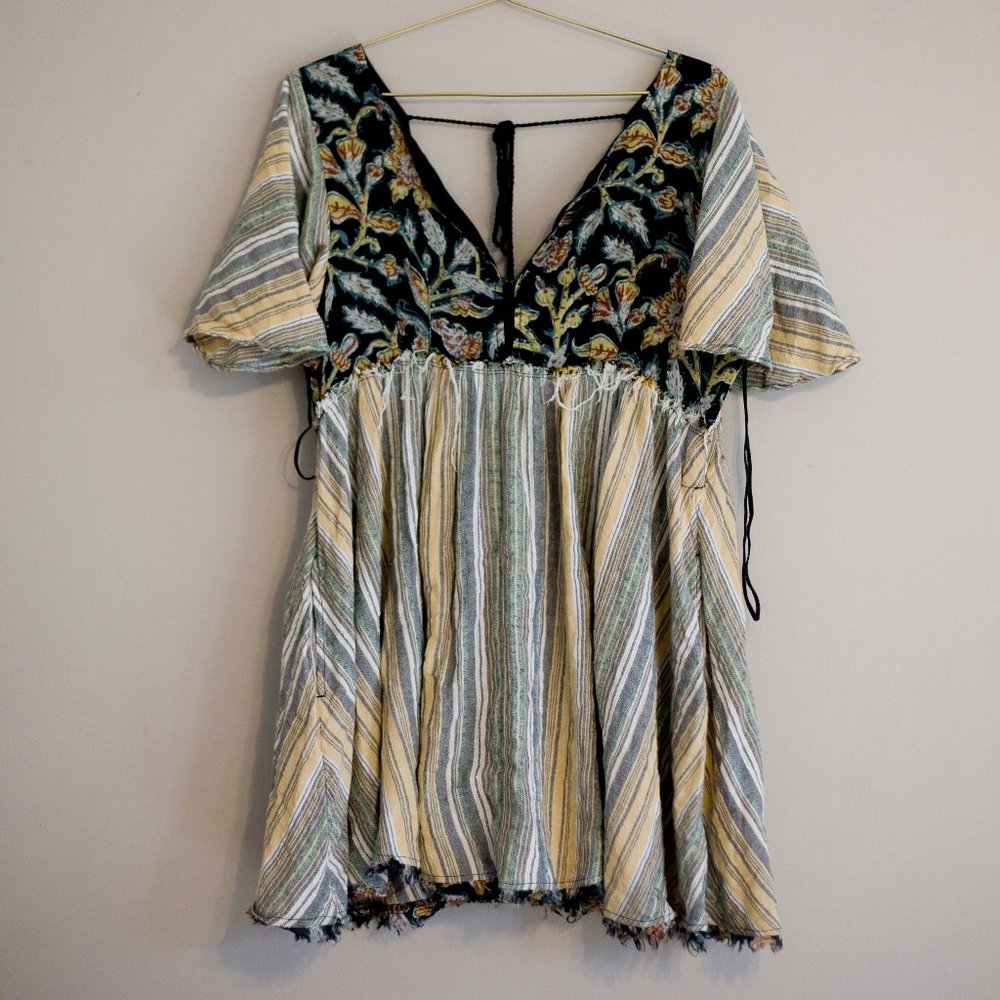 Free People tunic top dress Under The Sun size small hobo boho plunge po…